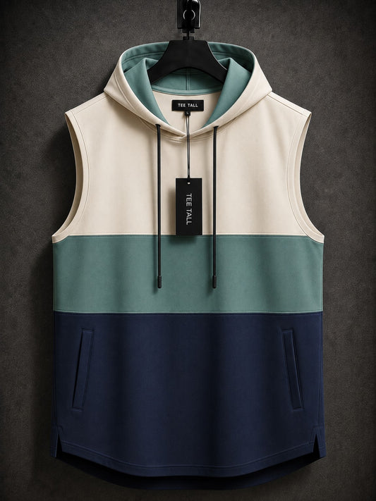 Mens Cotton Hooded Sleeveless T-Shirt CHST41 - Multi