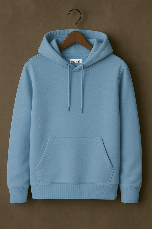 Tee Tall Mens Plain Pullover Kangaroo Hoodie - TTKPKHA - Light Blue