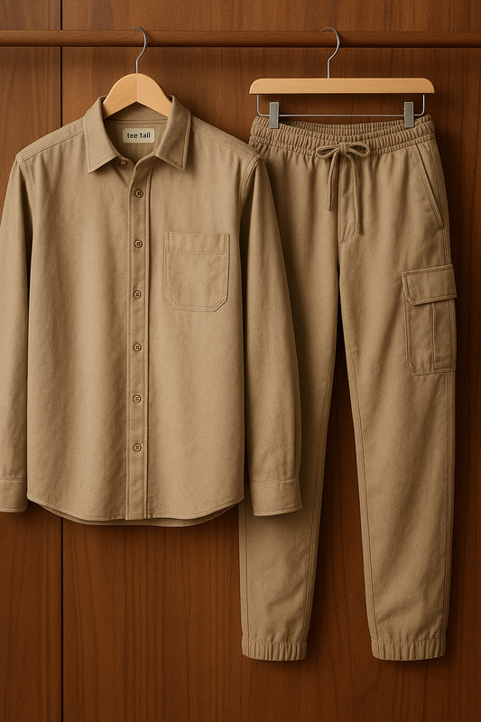 Mens Button Up Cotton Full Sleeve Shirt and Pants Set TTMSPTS14 - BRCR