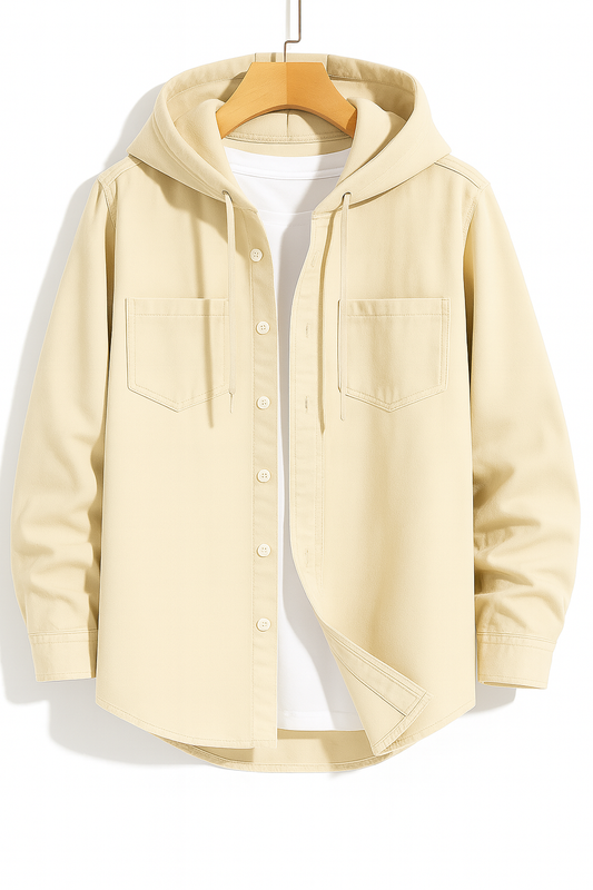 Mens Button Up Cotton Full Sleeve Shirt TTMBUS86 - Cream