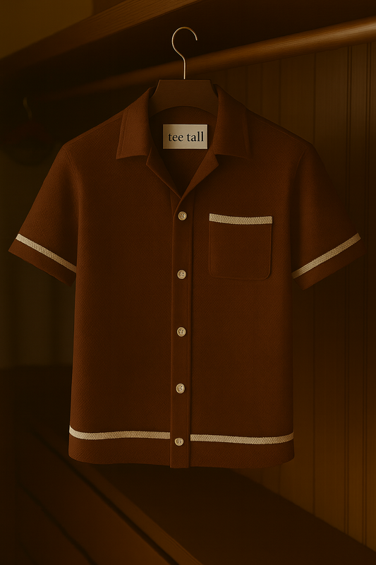 Mens Button Up Half Sleeve Shirt TTMBUS16 - Brown
