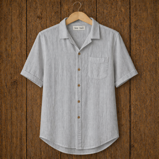 Mens Button Up Viscose Half Sleeve Shirt TTMBUS271 - Grey