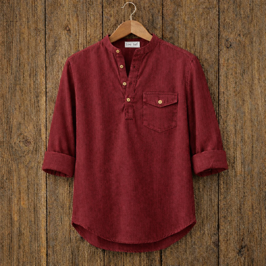 Mens Short Cotton Full Sleeve Kurta TTMSK20 - Maroon