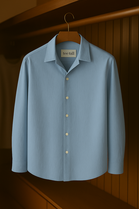 Mens Button Up Cotton Full Sleeve Shirt TTMBUS7 - Light Blue