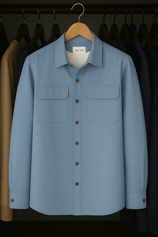 Mens Button Up Cotton Full Sleeve Shirt TTMBUS15 - Light Blue