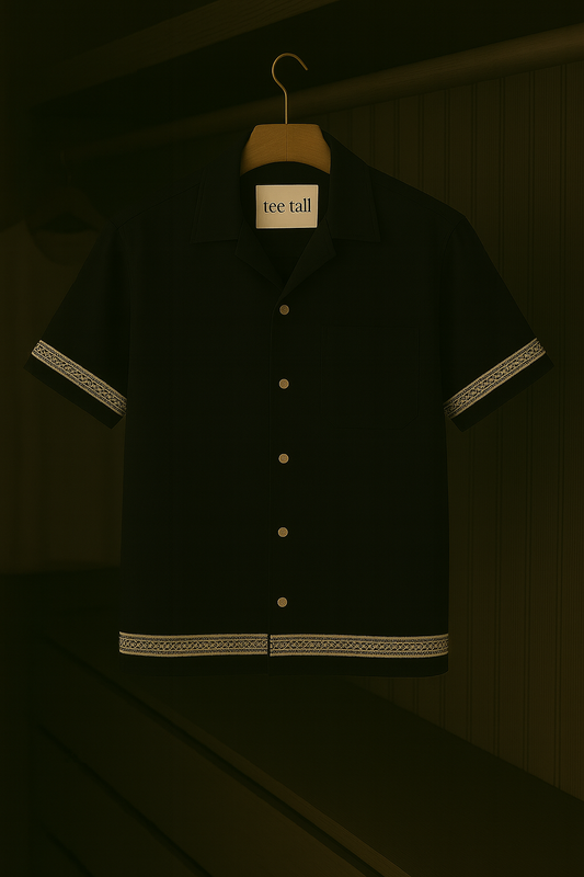 Mens Button Up Half Sleeve Shirt TTMBUS20 - Black