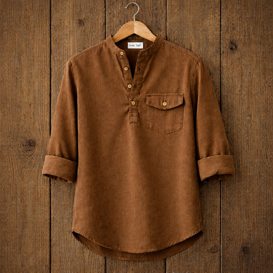 Mens Short Cotton Full Sleeve Kurta TTMSK9 - Brown