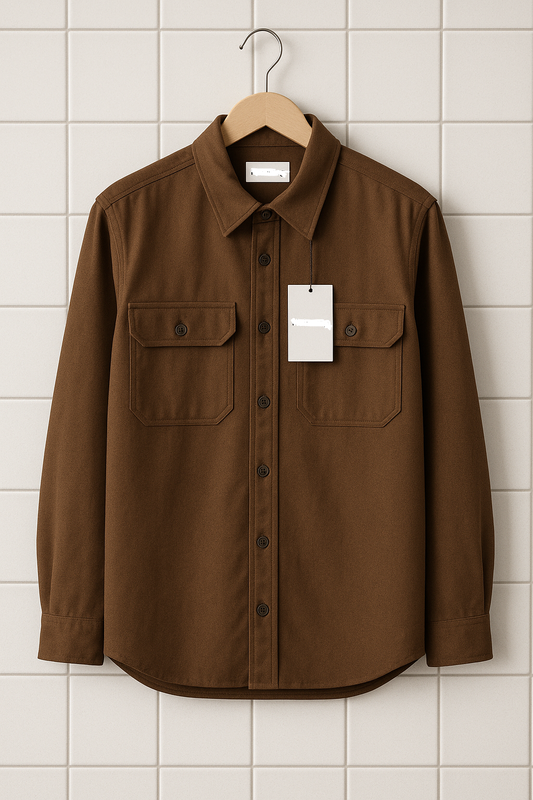 Mens Button Up Cotton Full Sleeve Shirt TTMBUS92 - Brown