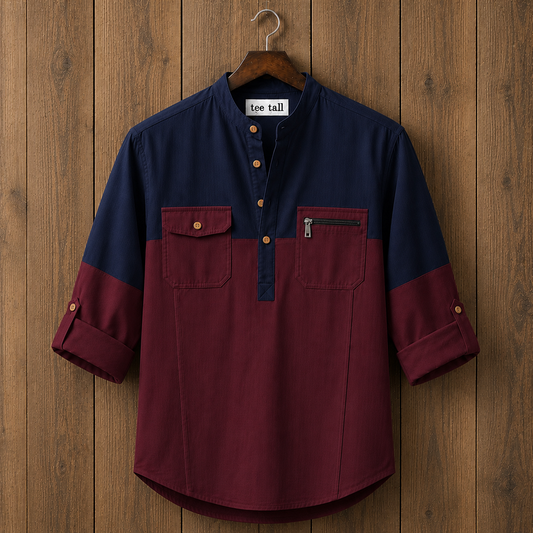 Mens Short Cotton Full Sleeve Kurta TTMSK138 - Multi
