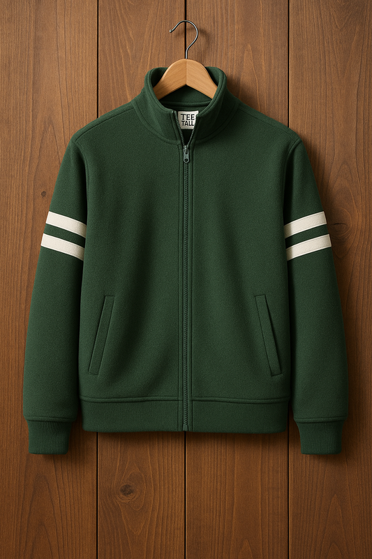 Tee Tall Mens Fleece Bomber TJ1 Zip Jacket - Green