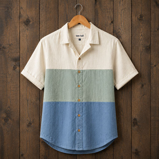 Mens Button Up Cotton Half Sleeve Shirt TTMBUS464 - Multi Color
