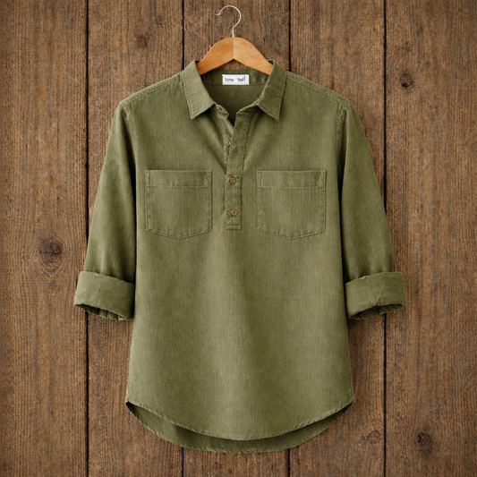 Mens Short Cotton Full Sleeve Kurta TTMSK105 - Green
