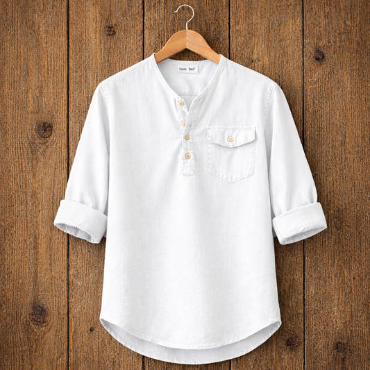 Mens Short Cotton Full Sleeve Kurta TTMSK44 - White