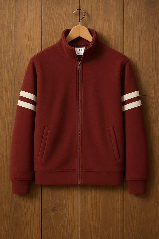 Tee Tall Mens Fleece Bomber TJ1 Zip Jacket - Maroon