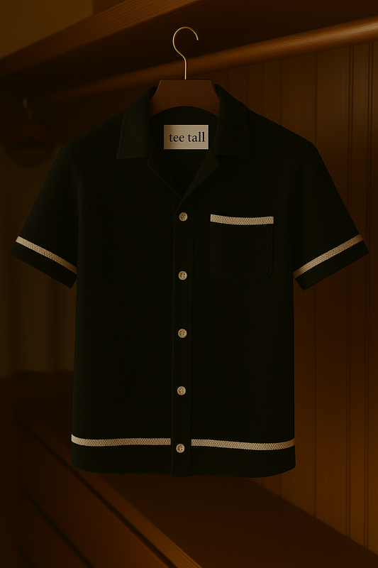 Mens Button Up Half Sleeve Shirt TTMBUS13 - Black