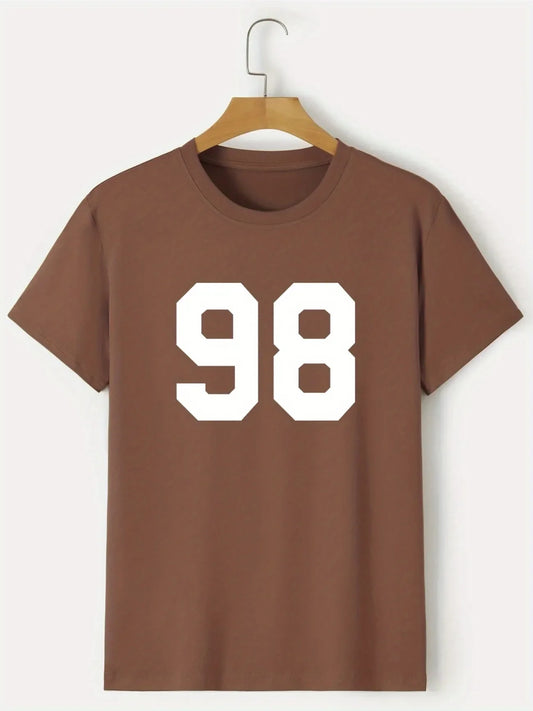 Mens Cotton Sticker Printed T-Shirt TTMPS95 - Brown