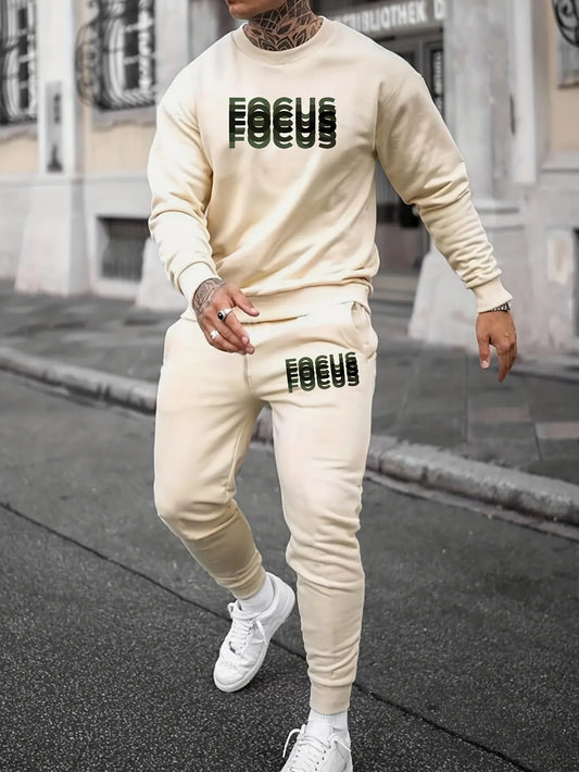 Mens Sweatshirt and Pants Set by Tee Tall - MSPSTT27 - Cream Cream