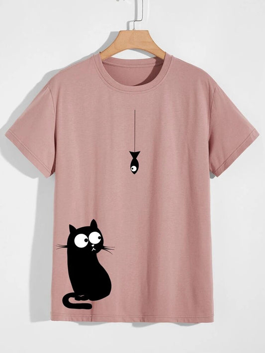Mens Cotton Sticker Printed T-Shirt TTMPS31 - Pink