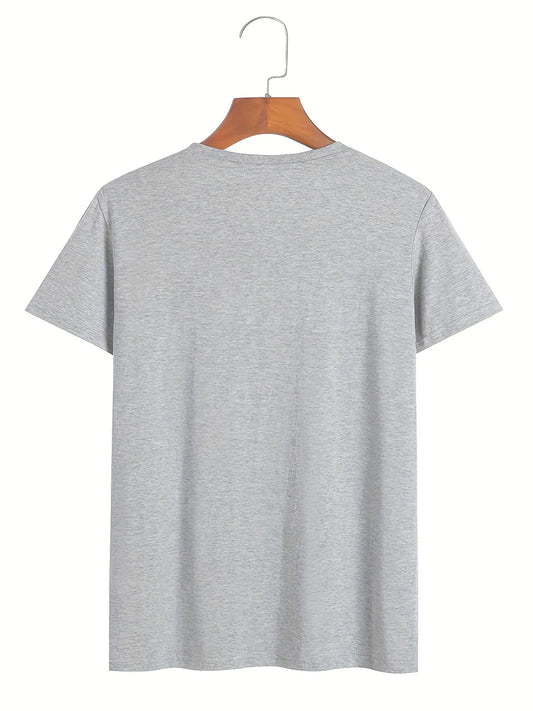 Mens Cotton Sticker Printed T-Shirt TTMPS100 - Grey