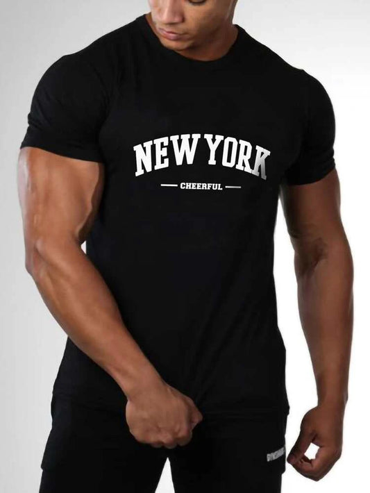 Mens Cotton Sticker Printed T-Shirt TTMPS1 - Black