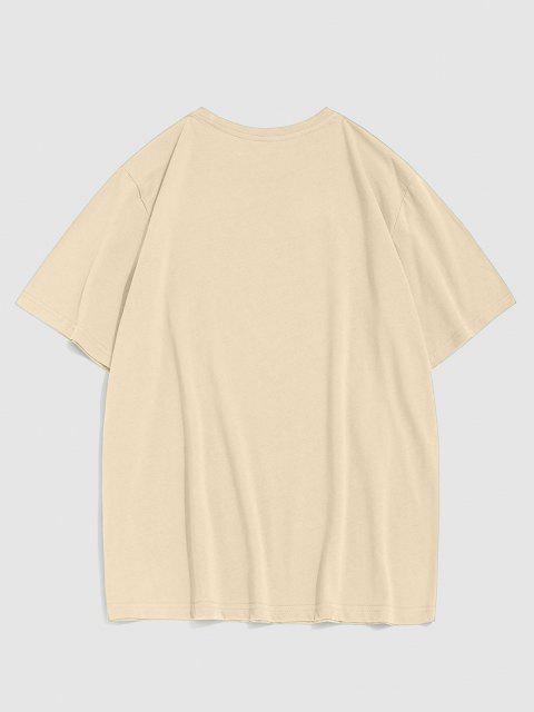 Mens Cotton Sticker Printed T-Shirt TTMPS30 - Cream