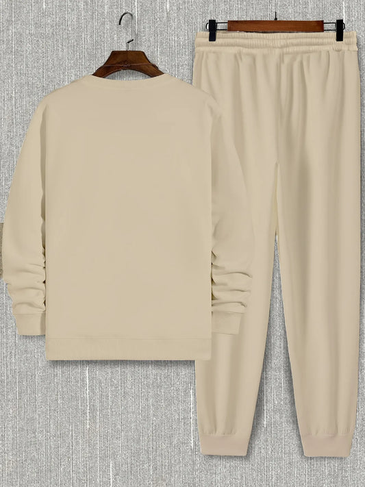 Mens Sweatshirt and Pants Set by Tee Tall - MSPSTT18 - Cream Cream