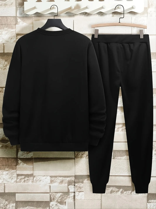 Mens Sweatshirt and Pants Set by Tee Tall - MSPSTT7 - Black Black