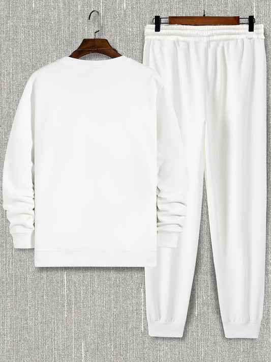 Mens Sweatshirt and Pants Set by Tee Tall - MSPSTT21 - White White