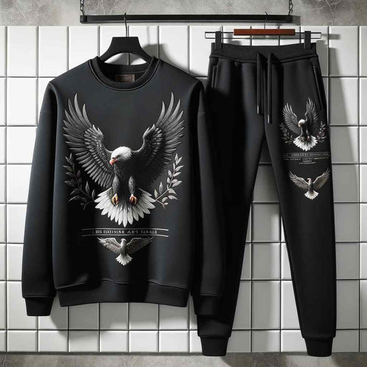 Mens Sweatshirt and Pants Set by Tee Tall - MSPSTT42 - Black Black