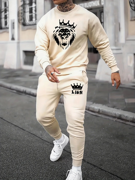 Mens Sweatshirt and Pants Set by Tee Tall - MSPSTT28 - Cream Cream