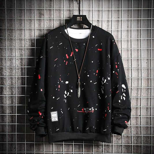 Mens Printed Sweatshirt by Tee Tall TTMPWS77 - Black