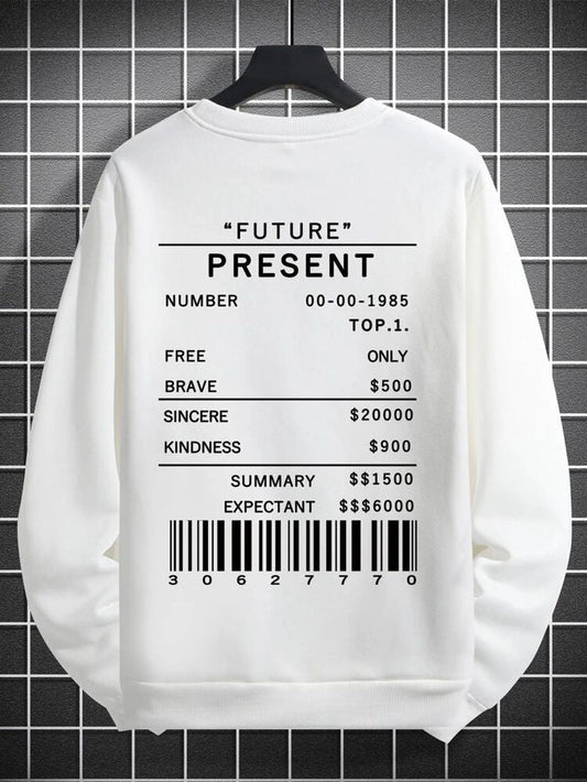 Mens Printed Sweatshirt by Tee Tall TTMPWS66 - White