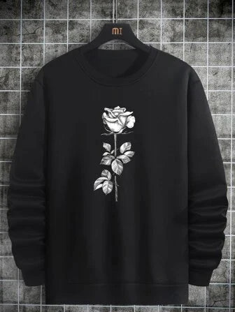 Mens Printed Sweatshirt by Tee Tall TTMPWS21 - Black