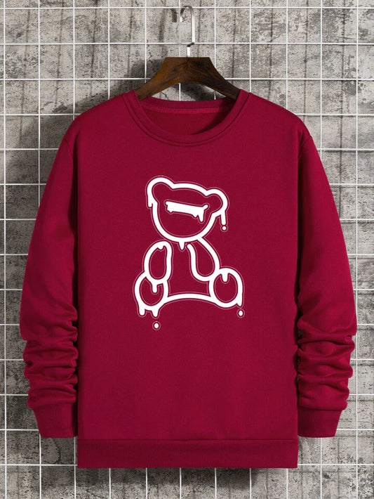 Mens Printed Sweatshirt by Tee Tall TTMPWS24 - Maroon