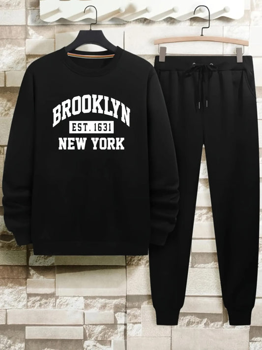 Mens Sweatshirt and Pants Set by Tee Tall - MSPSTT2 - Black Black