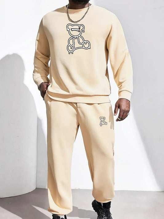 Mens Sweatshirt and Pants Set by Tee Tall - MSPSTT5 - Cream Cream