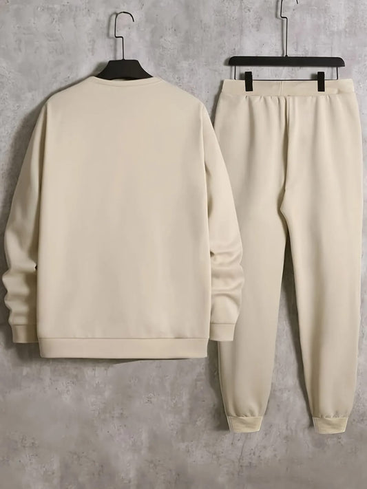 Mens Sweatshirt and Pants Set by Tee Tall - MSPSTT2 - Cream Cream