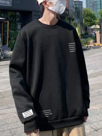 Mens Printed Sweatshirt by Tee Tall TTMPWS27 - Black