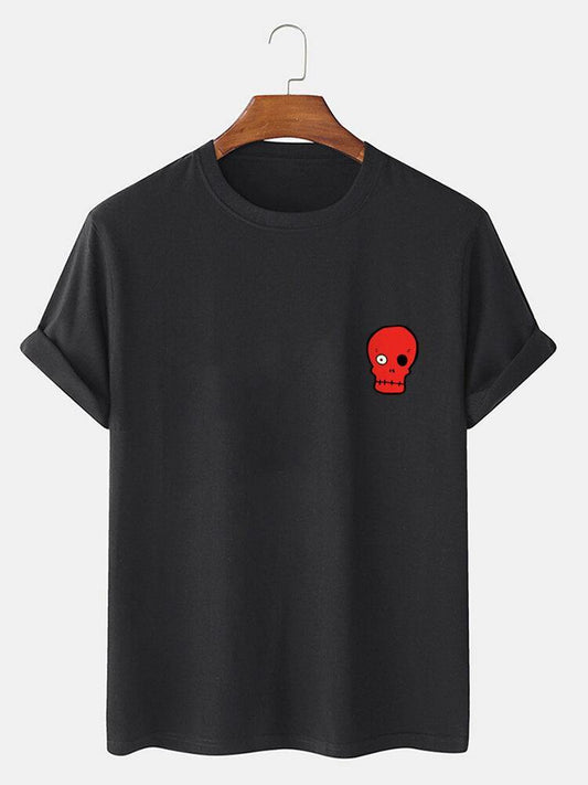 Mens Cotton Sticker Printed T-Shirt TTMPS19 - Black
