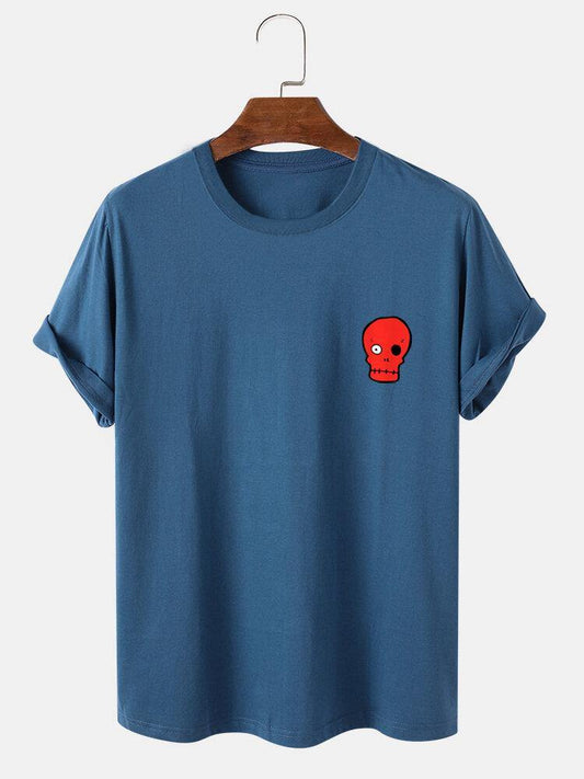 Mens Cotton Sticker Printed T-Shirt TTMPS19 - Blue