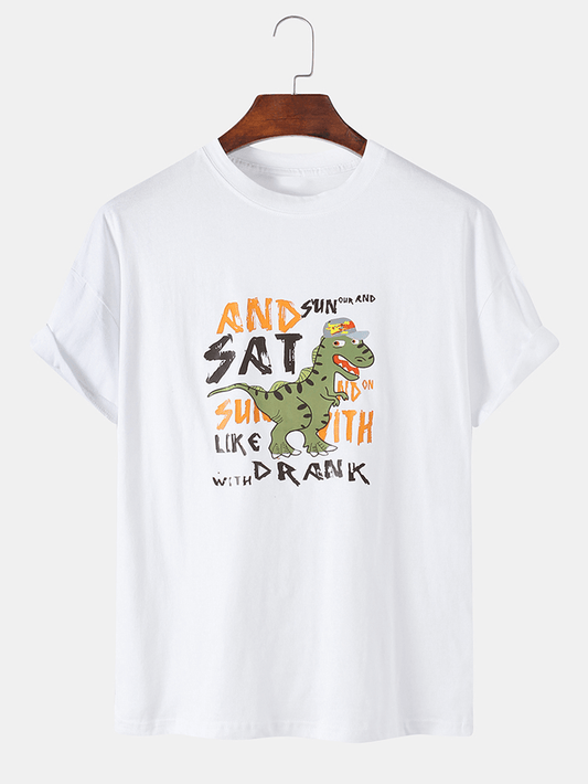 Mens Cotton Sticker Printed T-Shirt TTMPS32 - White