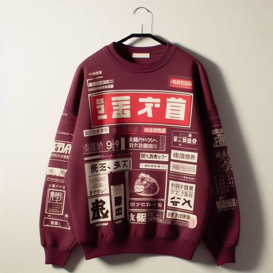 Mens Printed Sweatshirt by Tee Tall TTMPWS107 - Maroon