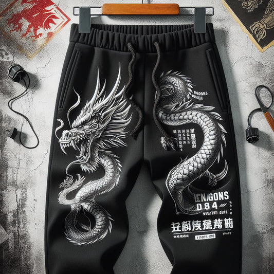 Mens Printed Jogger Pants by Tee Tall - TTMPJP3 - Black