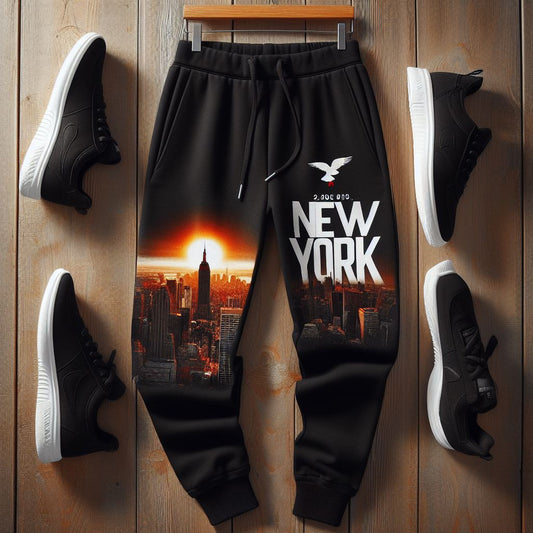 Mens Printed Jogger Pants by Tee Tall - TTMPJP5 - Black