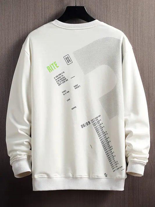 Mens Printed Sweatshirt by Tee Tall TTMPWS65 - White