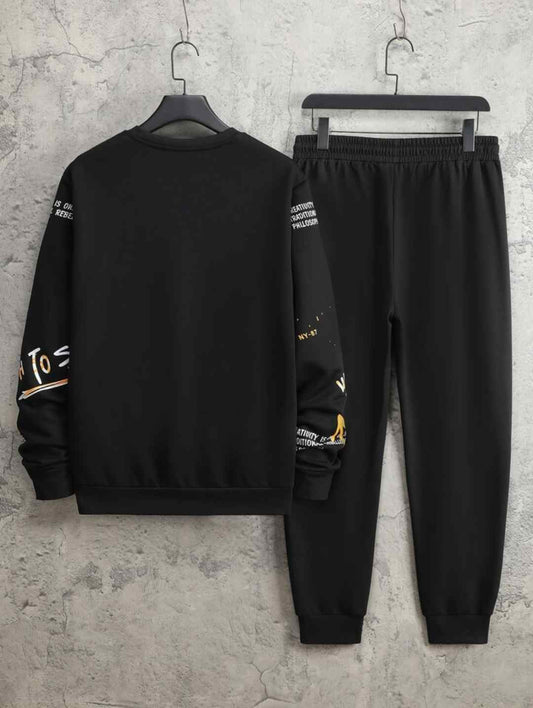 Mens Sweatshirt and Pants Set by Tee Tall - MSPSTT11 - Black Black