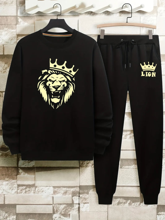 Mens Sweatshirt and Pants Set by Tee Tall - MSPSTT28 - Black Black