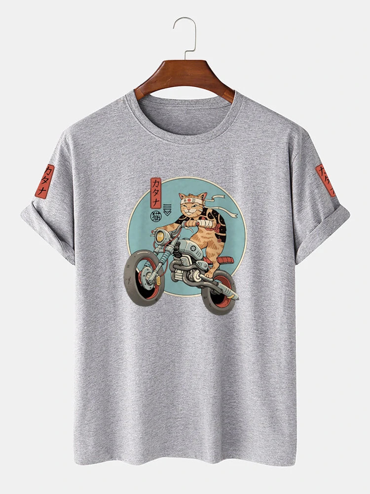 Mens Cotton Sticker Printed T-Shirt TTMPS44 - Grey – Tee Tall