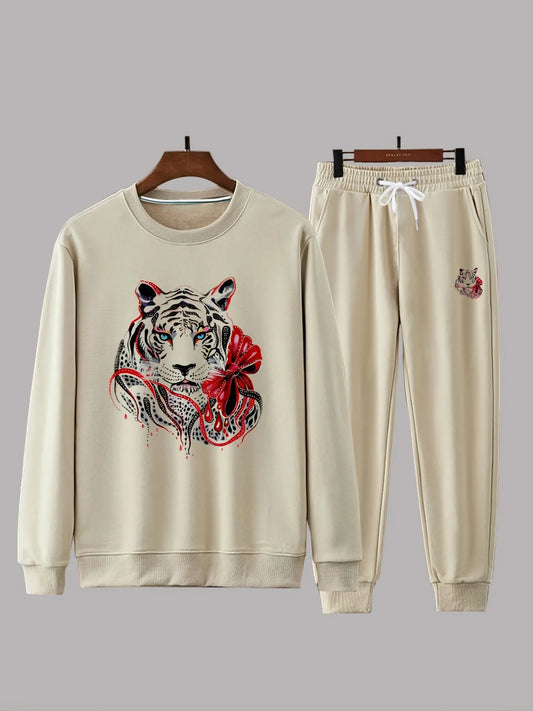 Mens Sweatshirt and Pants Set by Tee Tall - MSPSTT6 - Cream Cream