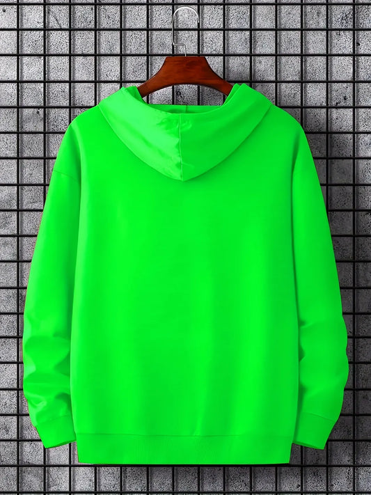 Tee Tall Mens Printed Kangaroo Hoodie TTMPKHPR4 - Neon Green